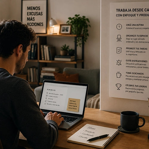 Consejos para trabajar de forma remota eficientemente y evitar procrastinar en casa